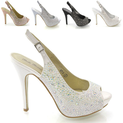 women diamante rhinestone ballet shoes flats t bar pumps prom wedding evening
